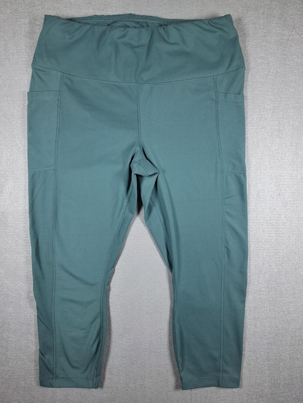 Yogalicious Lux Women’s 1X Teal High Rise Leggings Side Pockets 21”